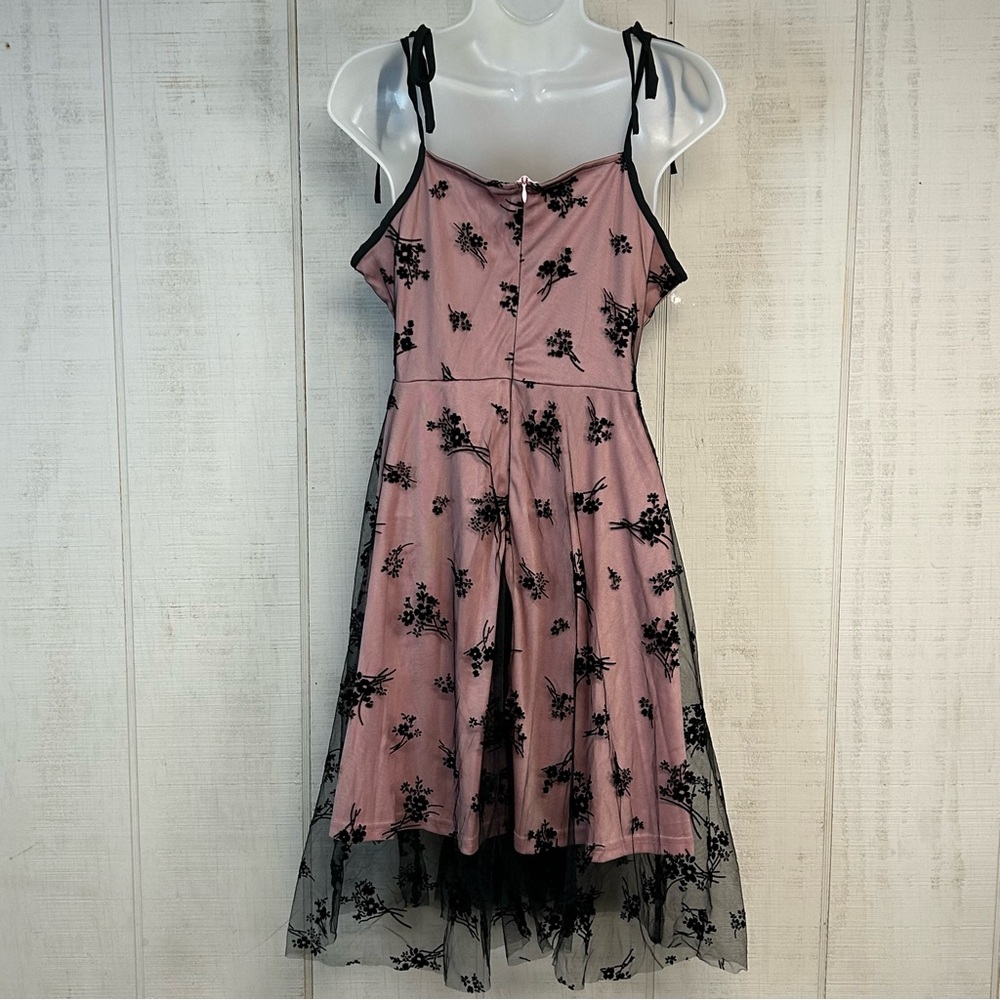 Hapsha Y2k Babydoll Dress Size L Velvet Burnout Sheer Whimsigoth Fairy Grunge‎ - Picture 2 of 11